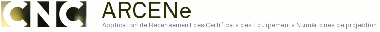 CNC - Application de Recensement des Certificats des Equipements Numériques de projection